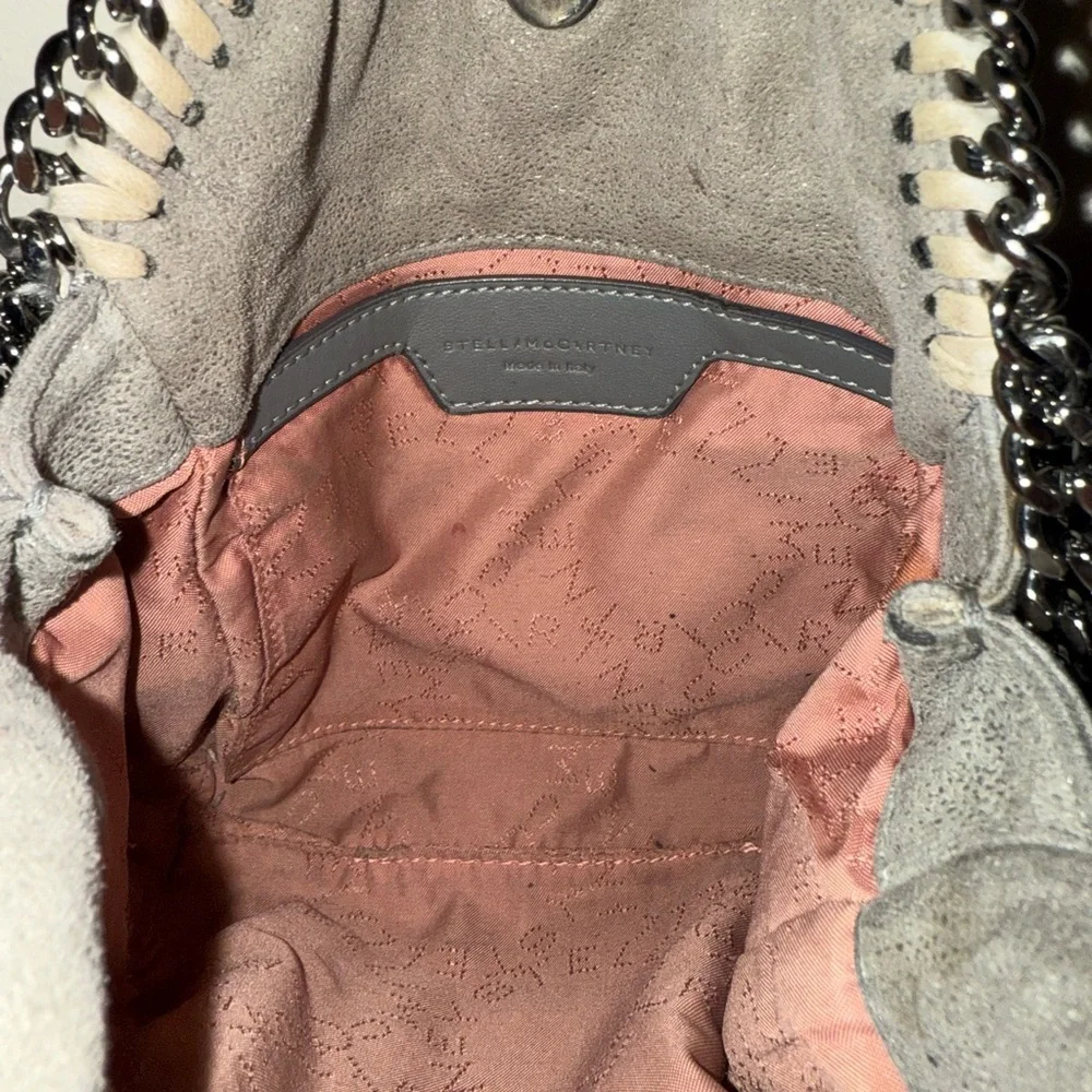 Stella McCartney Falabella Tiny Tote Authentic in Gray Vegan Suede - Picture 10 of 13